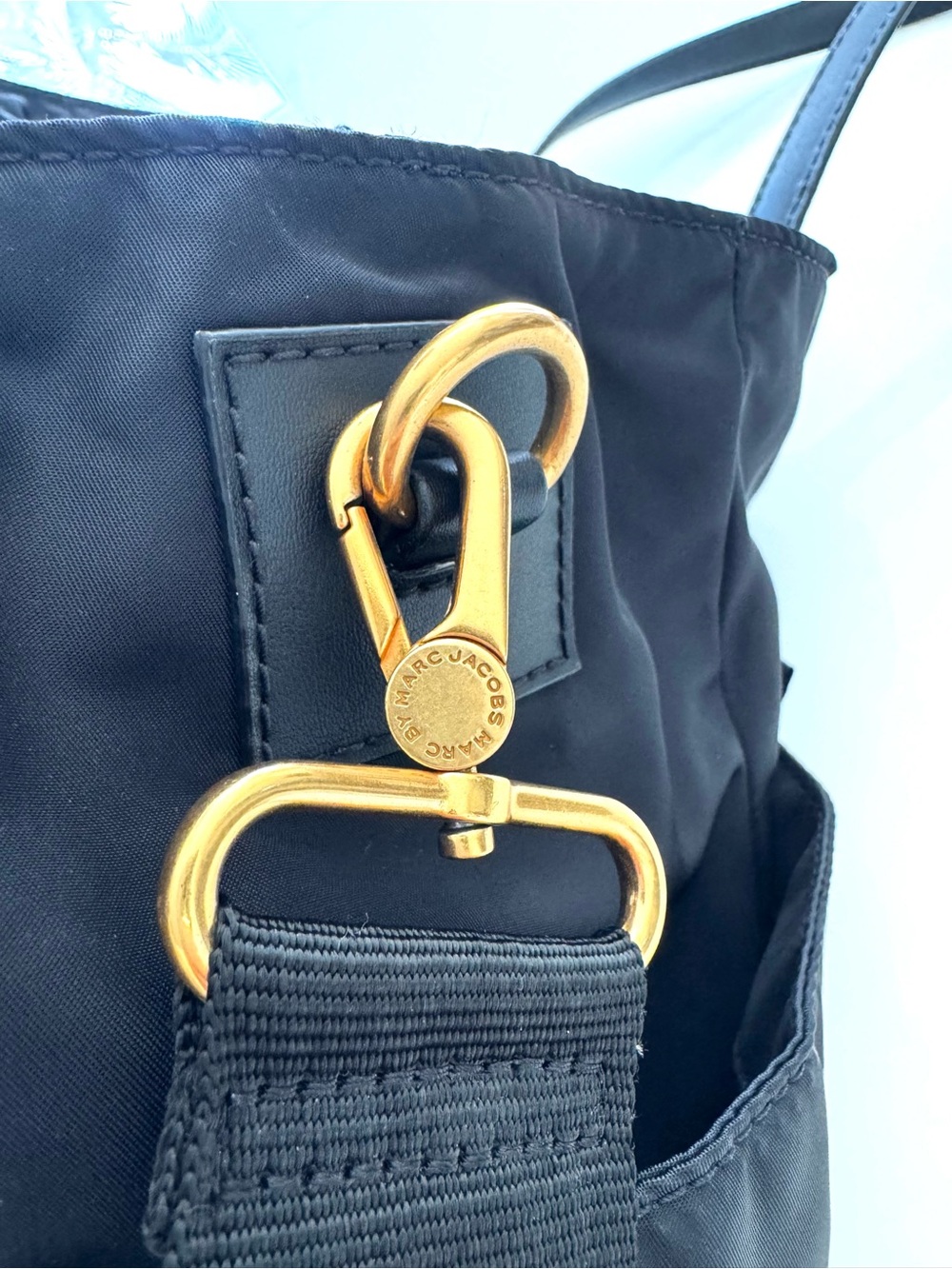 Marc by Marc Jacobs Black Nylon Work Tote Gold Hardware Dual Handle Crossbody - Picture 8 of 8